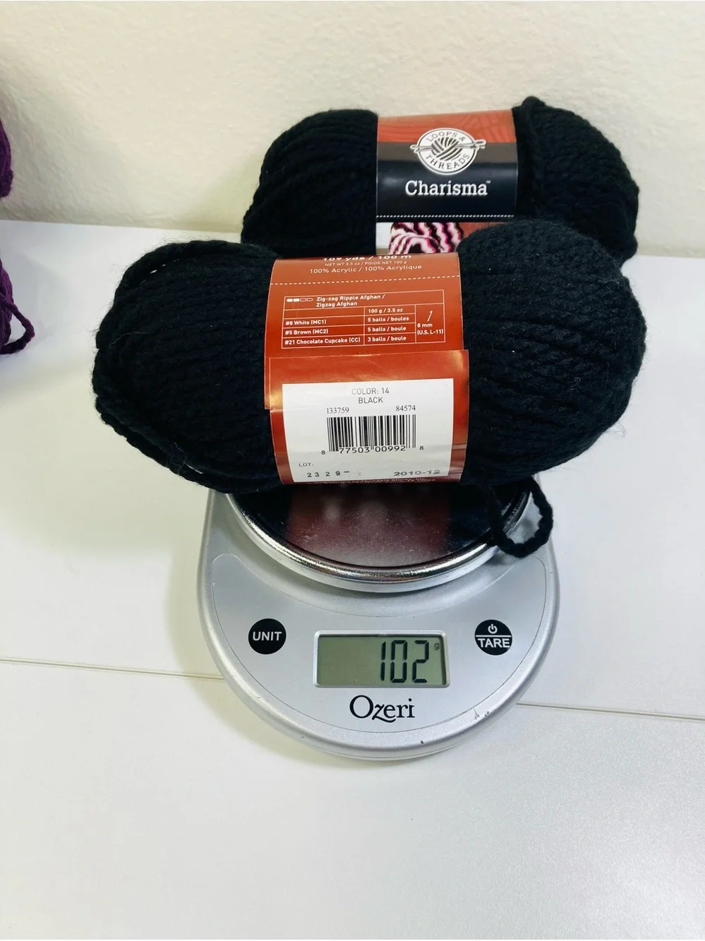 2 NEW (200g + total) Loops & Threads Charisma Super Chunky Yarn in Black
